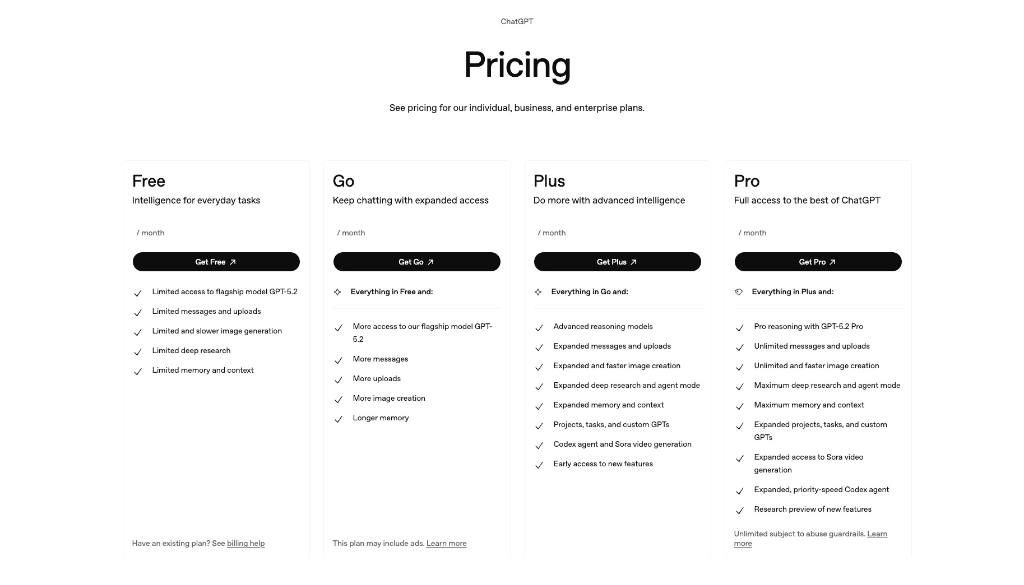 ChatGPT Pricing